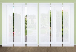 HOME in green 6er Set Schiebevorhänge ROMOLUS halbtransparent, Höhe 245 cm, weiß - Bild 1 von 3