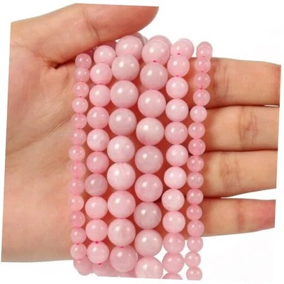 Cuentas sueltas redondas de piedras preciosas naturales para hacer joyas (60 cuarzo rosa de 6 mm) Foto 1 de 2