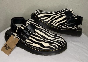 NEW RARE Dr Martens Zebra Mules Fisherman Clogs Mary Jane sz 11 - Picture 1 of 11