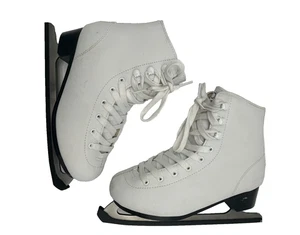DECATHLON OXELO White Figure Ice Skates UK 4 EU 37 US W6.5 Beginner  C76 G414 - Picture 1 of 17