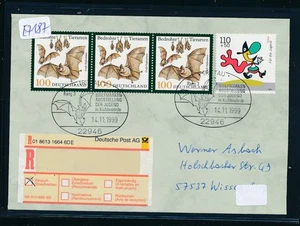 E7187) Reco-Brief, R-Label "EE", SST 22946 Trittau BMA Abb.Fledermaus - Bild 1 von 1