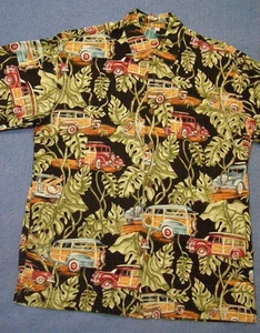Camisa Kane Malia Hawaiana Aloha Woody Cars Negra Roja Naranja Verde Algodón Talla L - Imagen 1 de 10