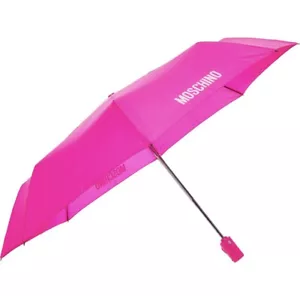 Moschino Pink Logo Umbrella Automatic push button with matching Cover - New - Picture 1 of 11