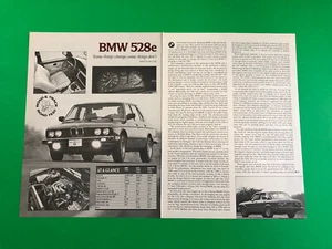 1982 BMW 528e ORIGINAL 4 PAGE ROAD TEST VINTAGE PRINT AD ARTICLE - Picture 1 of 2