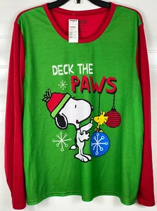 Snoopy And Woodstock Peanuts Gang Sleepwear Shirt Girls Size XXL Christmas New - Picture 1 of 12