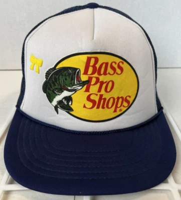Sombrero de camionero vintage Bass Pro Shops Snapback azul blanco malla espuma cuerda pesca Foto 1 de 4