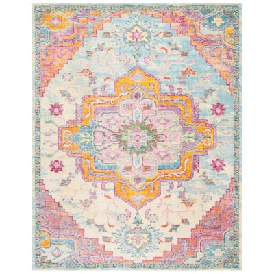 SAFAVIEH Crystal CRS501B Light Blue /Fuchsia Rug - Image 1 of 4