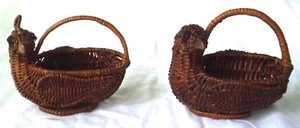 2 Small Chicken Baskets Planter Centerpiece Decoration - Picture 1 of 4
