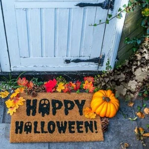 Halloween Door Mat Happy Halloween gift Ghost skull Spider Non-Slip Welcome Mats - Picture 1 of 34