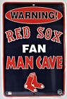 Red Sox Fan Man Cave Metal Sign Embossed Aluminum NEW Boston Baseball MLB Tin