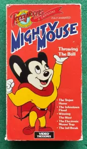 Terrytoons Cartoons Mighty Mouse Throwing the Bull 6 Cartoons VHS + FREE DVD - Picture 1 of 2