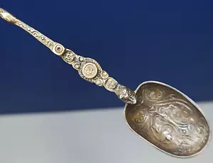 C. Saunders F. Shepherd English Estate Sterling Silver Coronation Spoon Vermeil - Picture 1 of 7