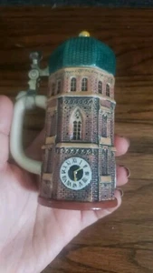 Vtg Mini Beer Stein Munich Frauenkirche Church Clock Tower 10" Gerz - Picture 1 of 5