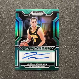 2022-23 Prizm JORDAN BOHANNON #CP-JBO Penmanship RC AUTO - IOWA - GREEN HOLO - Picture 1 of 4