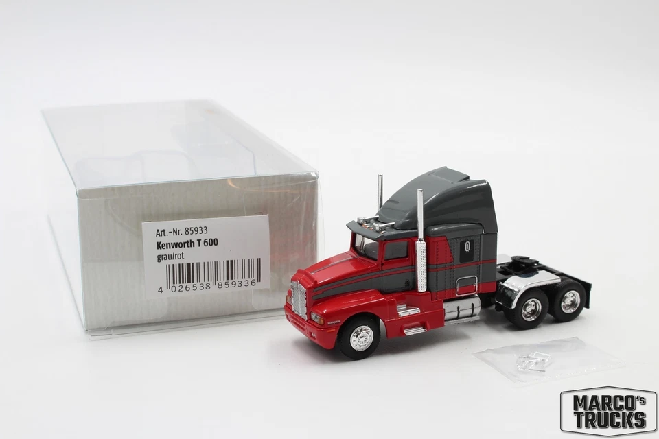 Brekina Kenworth T600 grey/red No. 85933 1:87 /BRN1495 - Image 1 of 1