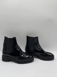 Stuart Weitzman Women's Lodge Brogue Chelsea Booties Black Size 5B/35.5 - Picture 1 of 5