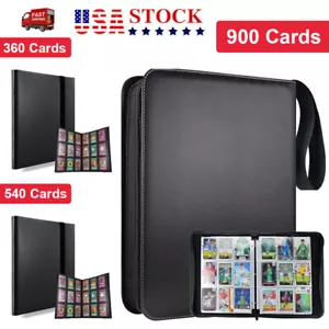 360/540/900 Cards Pocket Binder with Elastic 9 Pocket Trading Card Album Folder - Picture 1 of 21
