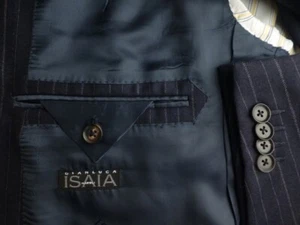 ISAIA NAPOLI Jacket 54L/44L Sciammeria 160 Excellent Condition Blazer Blue Strip - Picture 1 of 6