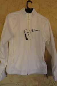 Bright white OSIsoft full zip jacket high tech SKINNY fabric wind/rain women's M - Picture 1 of 4