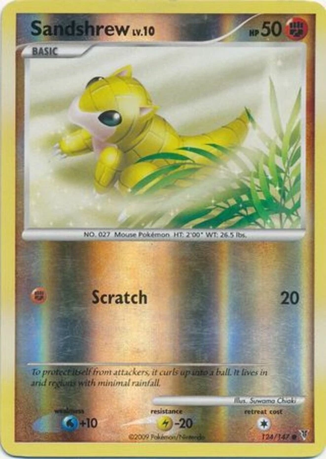 Sandshrew - 124/147 - Common - Reverse Holo LP, English Pokemon Supreme Victors