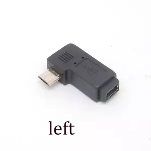 90 Degree left Angle Adapter micro USB Type A B male to mini USB feMale Charger - Picture 1 of 4