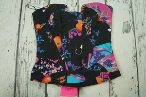 BNWT VERSACE H&M HM FLORAL PRINT BLACK SILK BUSTIER CORSET UK 8 EUR 34 / US4 (2 - Picture 1 of 11