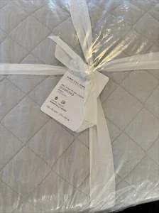 Pottery Barn BELGIAN FLAX LINEN DIAMOND Quilt King/California King Soft Gray NWT - Picture 1 of 5