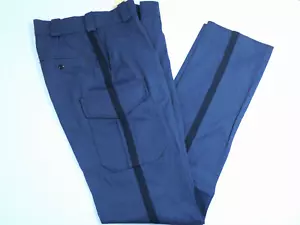 FLYING CROSS MENS 34X36 NO HEM SIDE POCKET WOOL BLEND PANTS SPPD BLUE W/ STRIPE - Picture 1 of 3