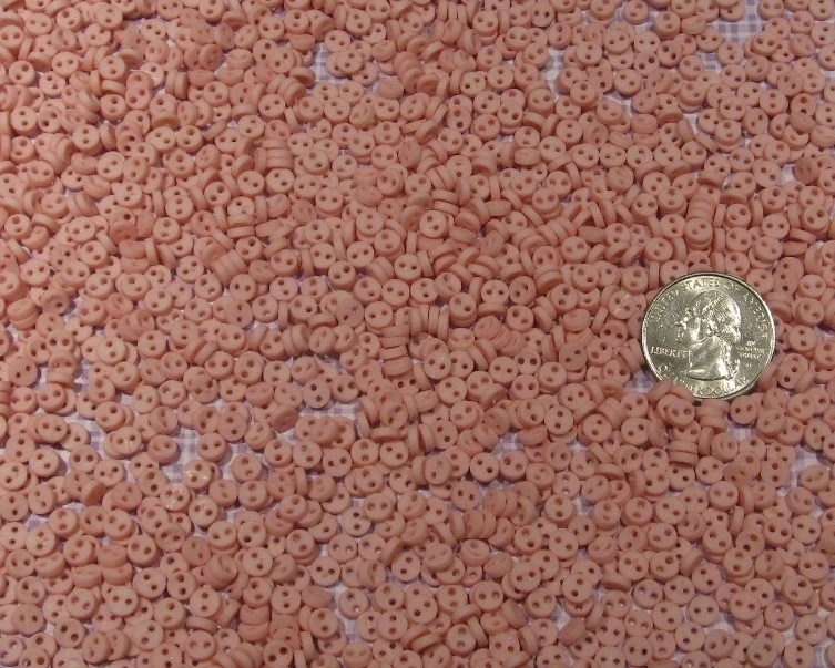 Hand Dyed Tiny Micro Mini Round BUTTONS, 2 Holes, Assorted Colors, Lots of 25/50 - Image 1 of 1