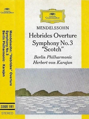 Mendelssohn Hebrides Overture Symphony No.3 "Scotch" CASSETTE ALBUM Karajan DG - Image 1 of 4