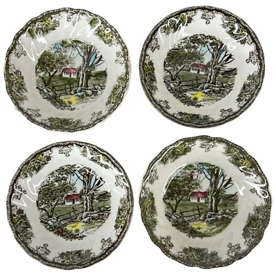 4 Johnson Brothers The Friendly Village Berry Bowls molho sobremesa conjunto de frutas vintage - Imagem 1 de 4