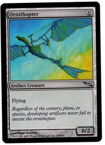 MTG ORNITHOPTER PELLICOLA A SPECCHIO CREATURA ARTEFATTO RARA MP AFFINITY MARTELLO EDH - Foto 1 di 2