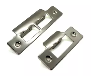 Chrome Strike Plates Polished Singles or Doubles for Mortice Lock Tubular Latch - Picture 1 of 4