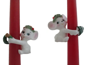 Vintage Paar Napco Weihnachten Maus Mäuse Kerze Kletterer Huggers (4) - Bild 1 von 5
