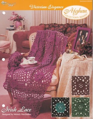 Afghan Crochet Pattern IRISH LACE Victorian Elegance Needlecraft Shop - Image 1 of 2