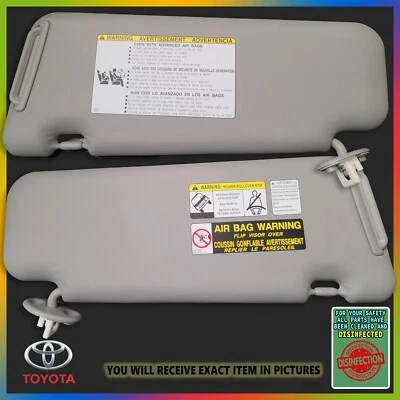 2008-2013 Toyota Highlander Driver & Passenger Side Sun Visor Pair Gray - Image 1 of 4