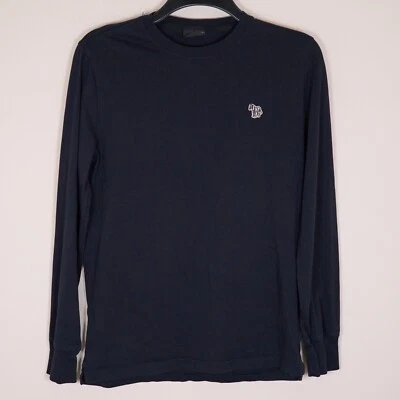 Camiseta Paul Smith Para Hombre Negra Bordada Cebra Manga Larga Cuello Redondo Pequeña Foto 1 de 4