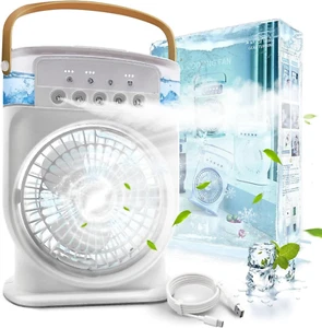 Mini Condizionatore Portatile 4 in 1, Mini Ventilatore Raffrescatore Ad Acqua, C - Foto 1 di 12