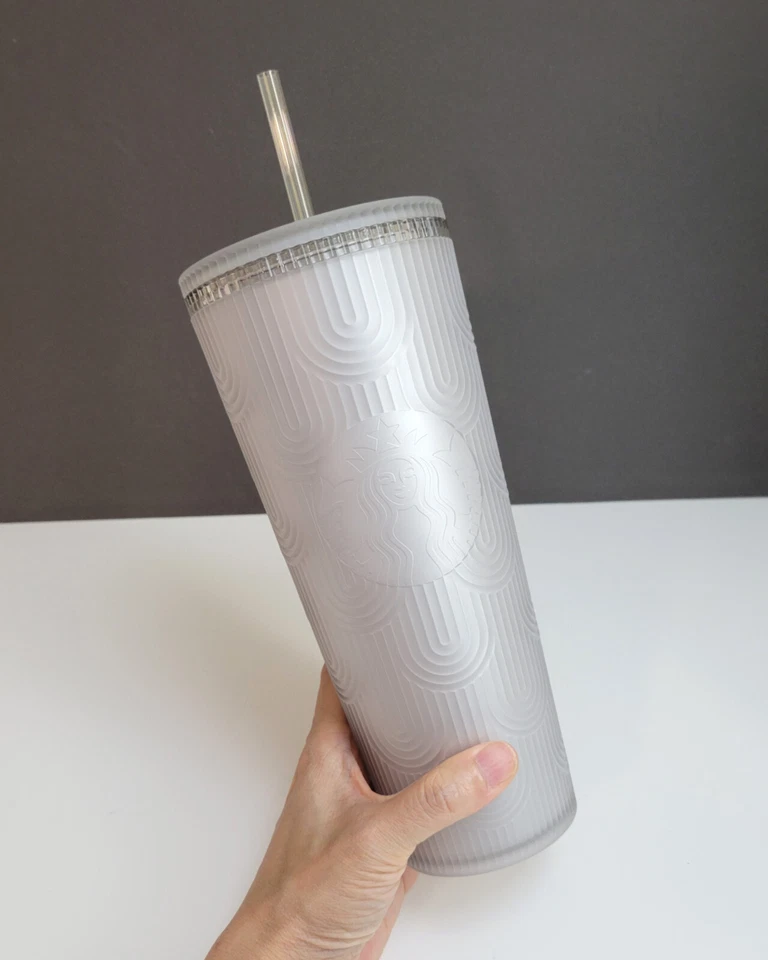 STARBUCKS 24oz Venti Tumbler w/ Lid And Straw Gray