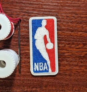 NBA Logo Patch Basketball Jerry West Embroidered Iron On Patch 2.75x1.25" - Picture 1 of 3