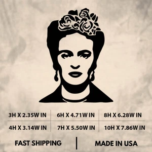 Frida Kahlo|People|Realistic|Vinyl Sticker|Decal for Window|Laptop|Car|Tablet - Foto 1 di 8