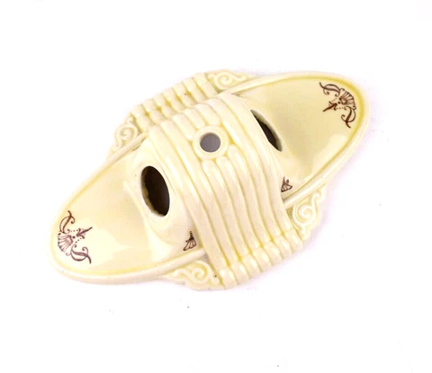 Antique Vintage Porcelain Ceiling Light Fixture MCM Art Deco Needs Sockets Cover
