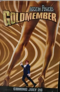 MOVIE POSTER AUSTIN POWER GOLDMEMBER  27x40" DOUBLE SIDED HOLOFOIL. RARE  - Picture 1 of 10