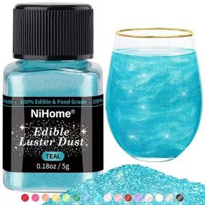 NiHome Edible Food-Grade Glimmer Powder Glitter Luster Dust 5g/0.18oz, Teal - Picture 1 of 6