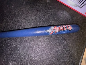 Baseballschläger Mini Größe California Angels Retro Logo blau und rot - Bild 1 von 2