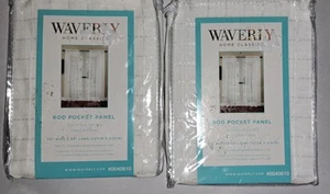 (2) Waverly Home Classics Lovely Clean White Rod Pocket Panels (50"W x 84"L) - Picture 1 of 5