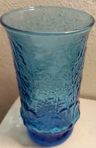 Vintage Anchor Hocking Regenblume Laser blau 16 Unzen Becher - Bild 1 von 4