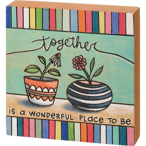Ermutigendes buntes Blockschild "Together is a Wonderful Place to Be" - Bild 1 von 4