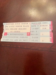 11/25/77 Quebec Nordiques @ New England Whalers WHA Ticket Stub - MT - Picture 1 of 2