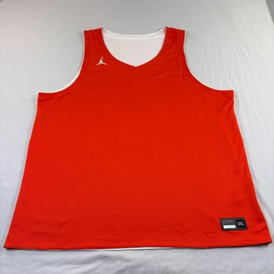 Air Jordan Shirt Mens 3XL Orange White Reversible Basketball Jersey Tank Top - Image 1 of 4